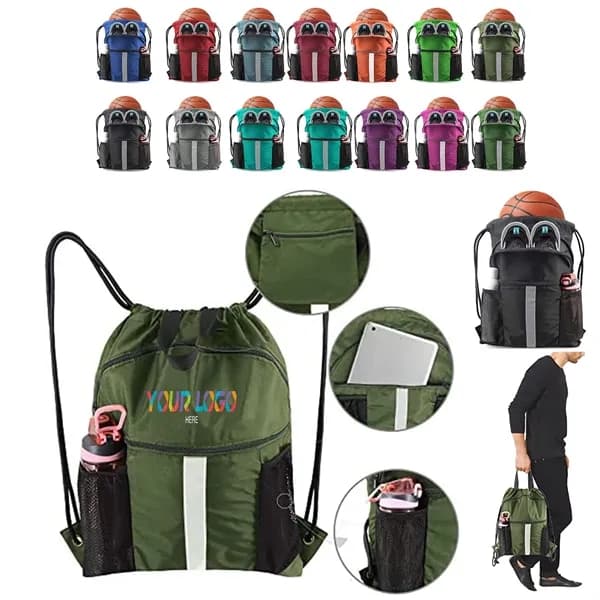 Drawstring Shoe Compartment Backpack Bag