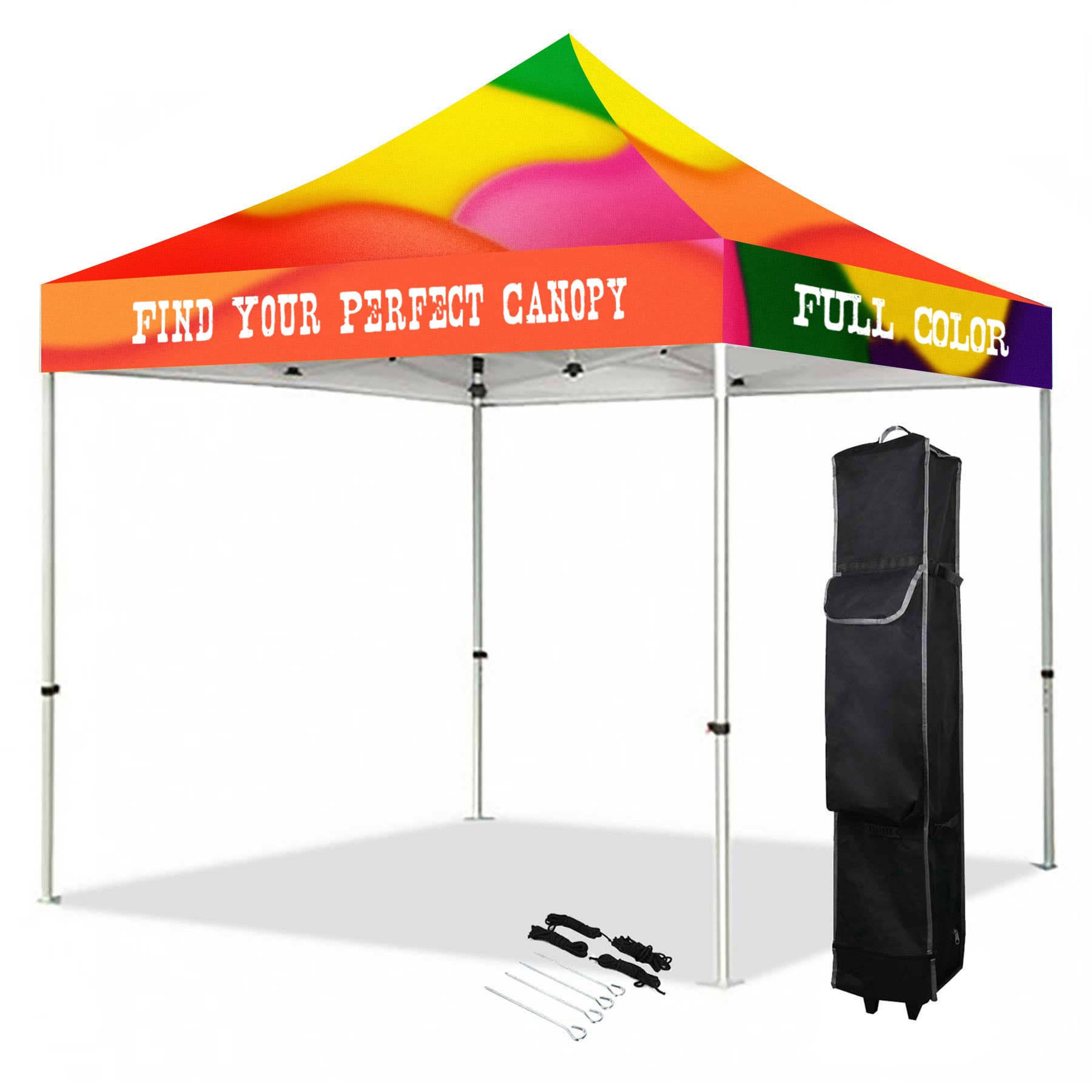 10' Premium Hex Aluminum Frame w/ Full Color Canopy